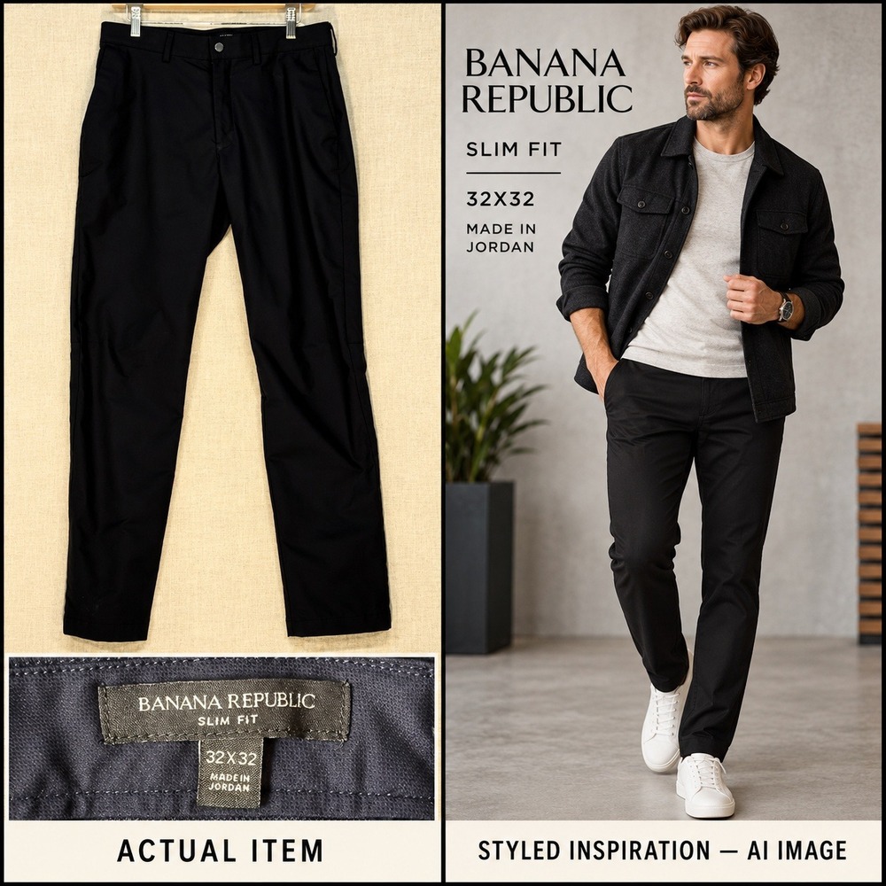 Banana Republic Men's Slim Fit Traveler/Performance /Golf Pants Navy 32x32